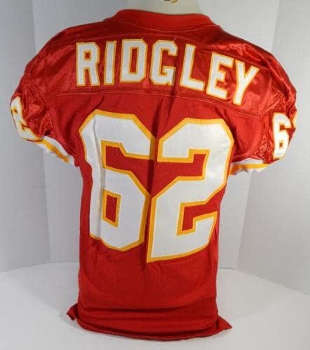 1994-ben a Kansas City Chiefs Troy Ridgley 62 Játék Kiadott Piros Mez 75 Patch-432 - Aláíratlan NFL Játék Használt Mezek