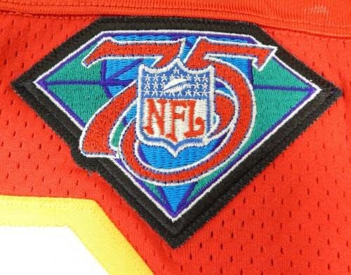 1994-ben a Kansas City Chiefs Rick Hamilton 53 Játék Kiadott Piros Mez 75 Patch 30 - Aláíratlan NFL Játék Használt Mezek