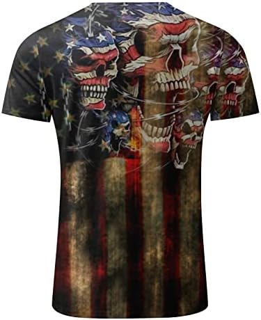 XXBR Férfi Hazafias Katona Rövid Ujjú T-shirt, július 4-én az Amerikai Zászló Grafikai Maximum Nyári Izom Slim Fit Póló