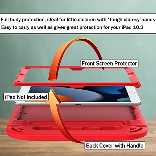 LTROP iPad 9./8./7. Generációs Esetben, iPad 10.2 Esetben(2021/2020/2019), a Gyerekek iPad Esetben 10.2 Inch, Beépített képernyővédő