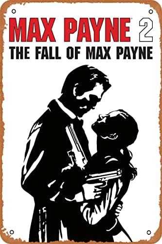 Clilsiatm Max Payne 2 A Fall of Max Payne Játék Plakát, Videó, Játék, Ón Fém Tábla Vintage Falon Emléktábla Dekoráció Jelek