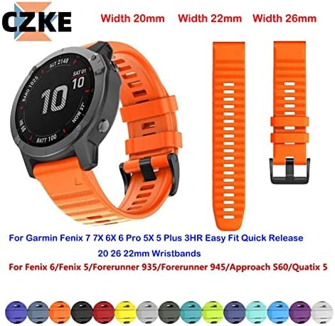 GHFHSG Szilikon Okos Watchband A Garmin Fenix 7 7 X 7-ES 6X 6 Pro 5X 5 Plusz 3HR Easy Fit gyorskioldó 20 26 22mm Karszalag