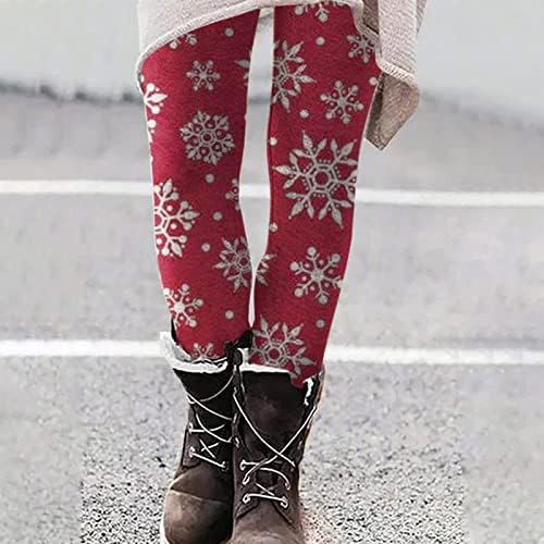 Csúnya Karácsonyi Leggings a Nők Aranyos Hóember Nyomtatás karácsonyi Parti Leggings Nadrág, Magas Derék Téli Termál Fenéktermékek
