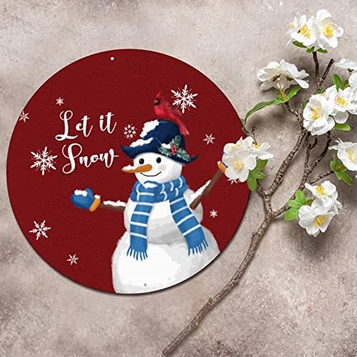 Kerek Fém Adóazonosító Jel Emléktábla Boldog Karácsonyt Let It Snow Hóember Karácsonyi Koszorú Jel Fém Művészi Nyomatok Nosztalgikus