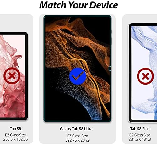 BÚRA ÜVEG Whitestone EZ képernyővédő fólia Galaxy Tab S8 Ultra (14.6) Teljes Lefedettség Edzett Üveg Pajzs [Easy Install]