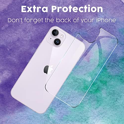JingooBon Vissza Screen Protector Kompatibilis az iPhone 14 Plus [2-Pack], Hátsó Edzett Üveg [Új Generáció] Vérmérséklete