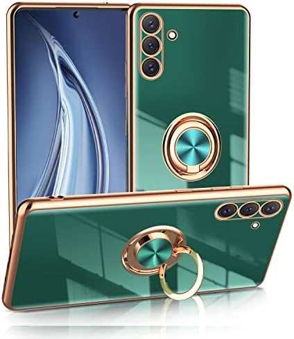 Yueyoer Kompatibilis a Samsung Galaxy A14-es 5G az Esetben 6.6 Inch,Rózsa Arany Gyűrűt tartó Állvány 360° Forgatható Mágneses