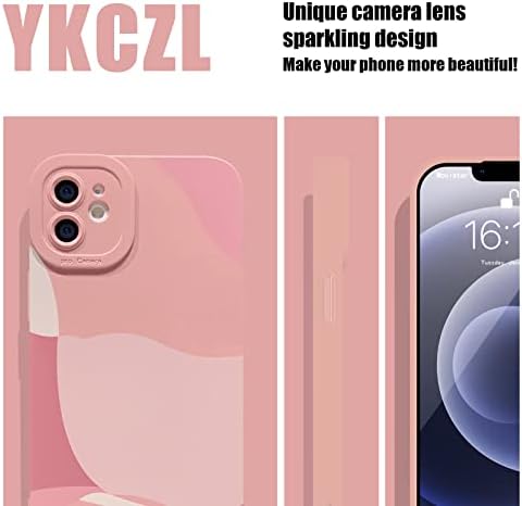 YKCZL Kompatibilis az iPhone 12 Esetben, Aranyos Festett Művészeti Szív Minta Teljes Kamera Lencséjét Védő Vékony, Puha Ütésálló