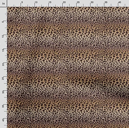 Soimoi Pamut Vászon Anyag Leopárd & Tigris Állati Bőr Nyomtatási Anyag A gyár által 42 Hüvelyk Széles, Barna