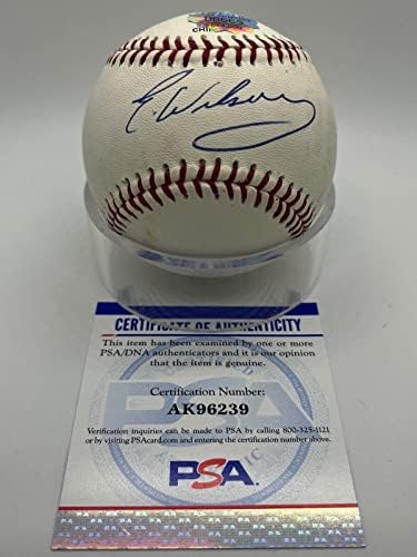 Enrique Wilson Indiánok Yankees Aláírt Autogramot Hivatalos League Baseball PSA DNS - Dedikált Baseball
