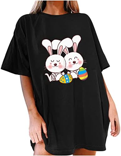 Nyári Y2K Maximum a Nők, a Húsvét Rövid Ujjú Póló Lányoknak Túlméretes Aranyos Rabbit Nyomtatás Póló, Laza Tunika Blúz