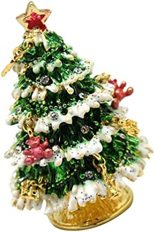 NUOBESTY Mini karácsonyfa Dekoratív Ékszerek Bizsu Ékszer Doboz Esetben Díszítés Gyönyörű Asztali Dekoráció