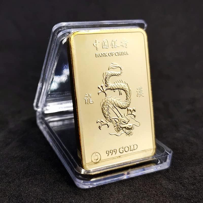 999 1oz Kína Szél Ország Dragon Gold Bár Emlékérme Yin Yang Sárkány-Tigris Tér Érme Aranyozott Arany Bar