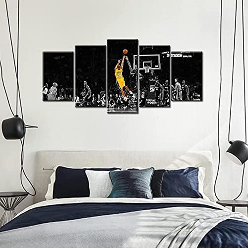 JiazuGo Király Kosárlabda Plakátok a Fiúk Hálószoba Fekete-Fehér Vászon Wall Art Nba Sport Room Decor Srácok Tini Fiatal