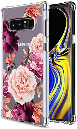 Galaxy Note 8 Esetben a Nők számára Egyértelmű, Aranyos Virág Design Ütésálló védőtok Samsung Galaxy Note 8 Virágos mobiltelefon