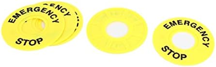 X-mosás ragályos 5db Sárga vészleállító Minta 22mm Nyomógomb Kapcsoló Panel Címke(5db Etichetta del pannello 'interruttore