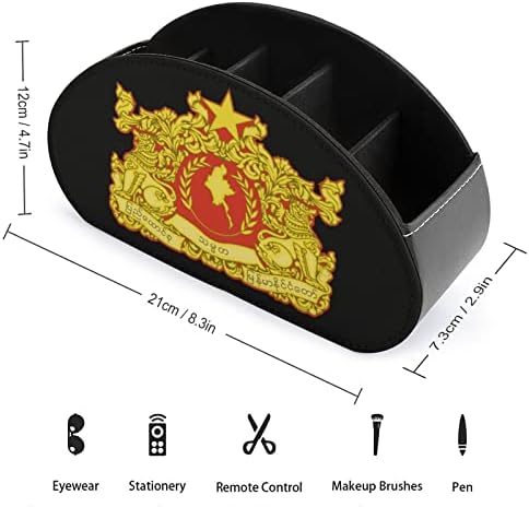 A címer a Mianmari Bőr Távirányító tartó, 5 Rekeszes Irodai Tároló Doboz, Asztalon Tálca