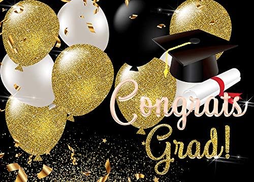 Fekete-Arany Lufi Congrats Grad Fotózás Hátteret Érettségi Osztály 2022 Gratulálunk Háttér Egyetemi Bál Esemény Fél Banner
