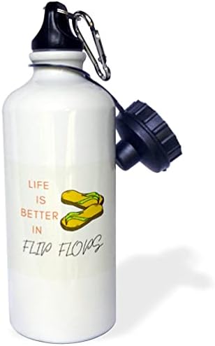 3dRose Kép flipflopd azzal a Szöveggel, hogy az Élet Jobb, ha a Flip-Flop - Víz Palackok (wb-362495-1)