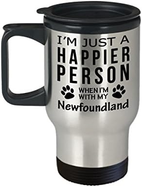 Kutya Szerető Utazási Bögre - Boldogabb Személy Új-Fundland -Kisállat-Tulajdonos Mentő Ajándékok