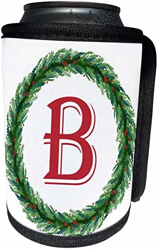 3dRose Karácsonyi Koszorú Monogram B Piros Kezdeti, SM3DR - Lehet Hűvösebb Üveg Wrap (cc_353345_1)