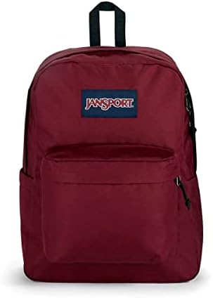 JanSport Superbreak Plusz Hátizsák - Munka, Utazás, vagy Laptop Bookbag Vízzel Üveg Zseb - Sötét Piros