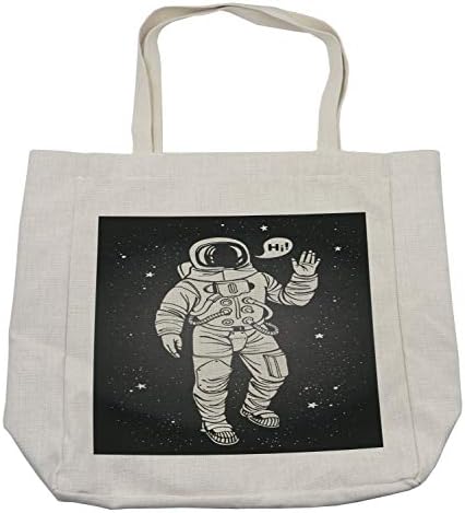 Ambesonne világűrben Bevásárló Táska, Pop Art Űrhajós Tiszteleg a szövegbuborék Üstökös Kaland Utazó, Környezetbarát, Újrafelhasználható
