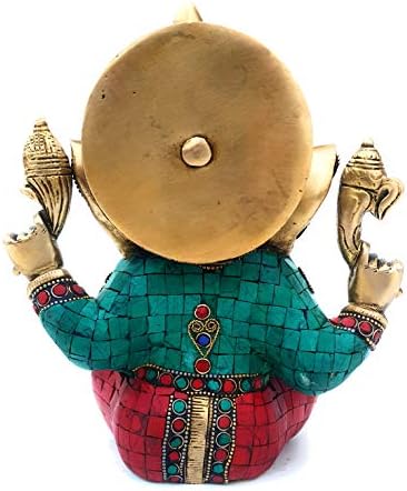 MohanJodero Elegáns Réz Ganesha Idol/Sárgaréz Ganesha Szobor a Modern Művészet Antik Kőfaragás Befejezés