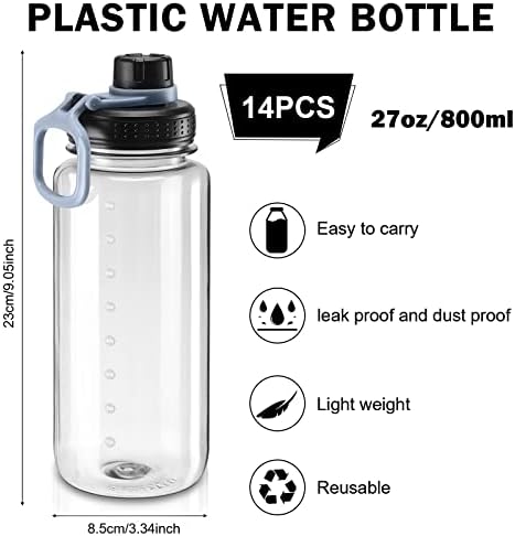 14 Db 27 oz Műanyag vizes Palackok Tömeges Tornaterem Sport Felnőttek, Gyerekek Újrafelhasználható Nagy Víz Palack Hidratáló
