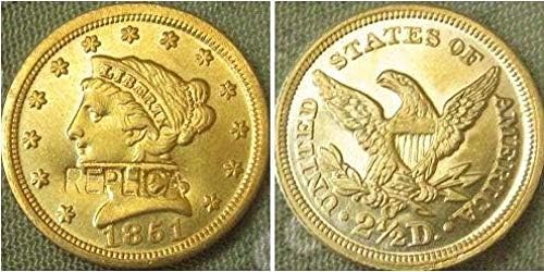 Kihívás Érme $2 5 Szabadság Arany 1851-O Másolás Érmék Haza, Szoba, Iroda Dekoráció Érme Gyűjtemény