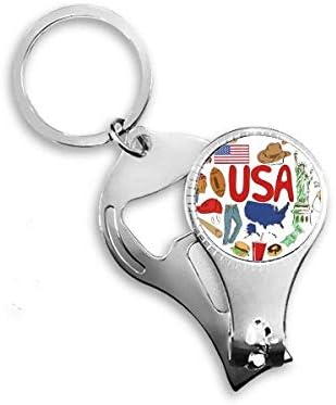 USA Amerika Szerelmes Szív Nemzeti Zászló Köröm Zimankó Gyűrű kulcstartó Sörnyitó Clipper