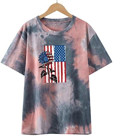 USA Zászló Nyomtatás Póló Női Inspiráló Tees Nyári Divatos Felsők