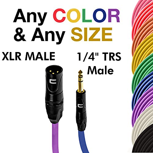 Szimmetrikus XLR Kábel Férfi 1/4 TRS - 0.5 Méter Kék - Pro 3-Pin Mikrofon Csatlakozó Teljesítményű Hangszóró, Audio Interfész,