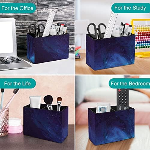 Kék Csillagos Ég PU Bőr tolltartó Többfunkciós Asztali Toll Kupa Konténer Asztal Szervező az Office Home
