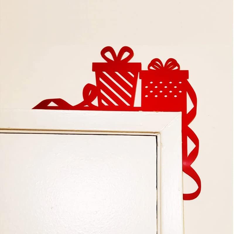 OUHOE Karácsonyi ajtókeret Dekoráció, Ajtó Keretek Dísz, Mikulás, Karácsony ajtókeret Fa Keret Sarok Dekoráció (I)