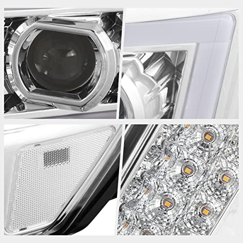 E-Stílus DRL LED Projektor Fényszóró Szerelvény Kompatibilis 16-22 Nissan Titan (XD),Chrome Ház/Tiszta Lencse