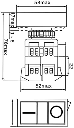 SCHIK MINT-22N 25N Start-Stop Kettős Pushbuttons Kapcsoló, LED-es Lámpa(Szerelési Lyuk 22mm 25mm)(DC 12/24/36 V AC/220/380V)