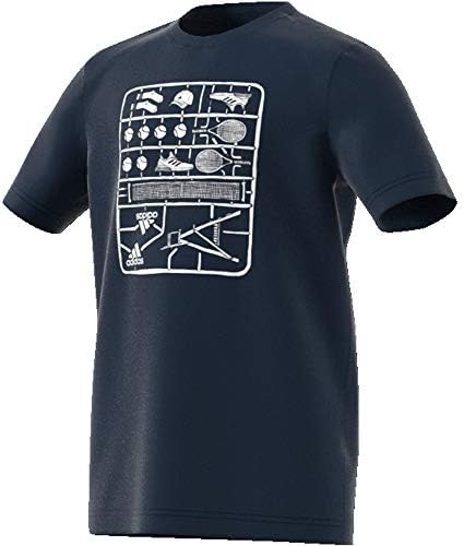 adidas Fiú Tshirt Gyerekek Fiatal Grafikus Póló Tenisz Képzés Divat (116/5-6 Év) Navy