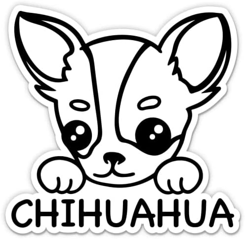 Chihuahua Matricák - 2 Csomag 3 Matricák - Vízhatlan Pvc Autó, Telefon, Víz, Üveg, Laptop - Chihuahua Aranyos Kutya Less