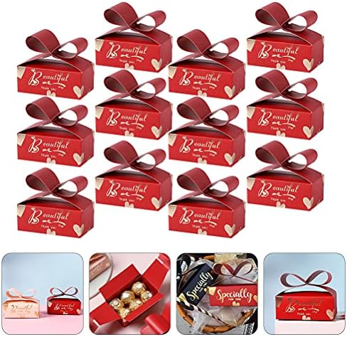 50 Db Gyönyörű Csomagolás Ajándék Doboz Piros cukor Esetben Hordozható Összecsukható Papír Táska Home/Fal/Konyha/Szoba Dekoráció
