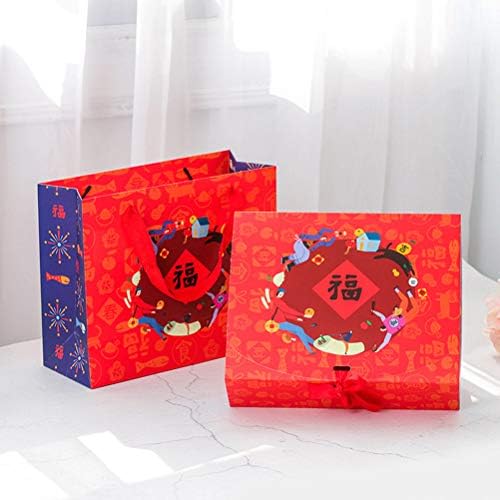 UPKOCH 6db Kínai újévi Ajándék Doboz, Csomagolás Esetben Ajándékok, vászonszatyor Papír Tároló Tasak Party Kellékek Nagy