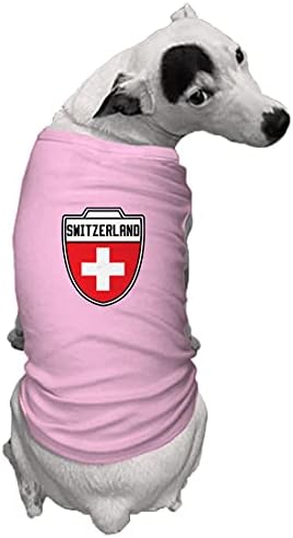 Svájc - Ország Labdarúgó Crest Kutya Póló (Rózsaszín, Nagy)