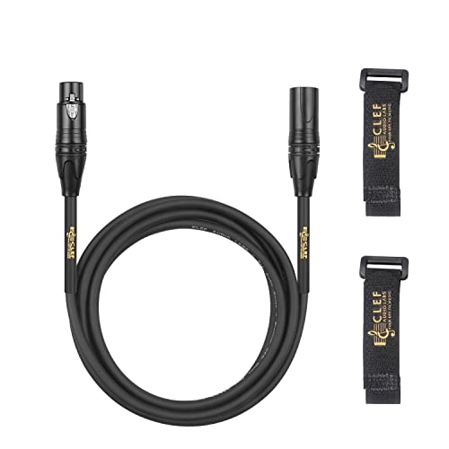 Clef Audio Labs Mikrofon Kábel, 2 Méter, XLR Férfi-XLR Női, Fekete színű, Cink Ötvözet Shell, PVC-burkolat, Aranyozott 3-Pin