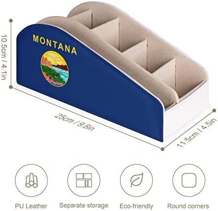Montana Kaliforniai Állami Zászló PU Bőr Ellenőrzési Tároló Doboz Multi-Funkcionális Asztali Szervező a TV Távirányító Jogosultjai