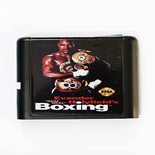 Retro Játék Evander Holyfield Igazi' Boxing 16 Bit MD Játék Kártya Sega Mega Drive A Sega Genesis (Fekete)