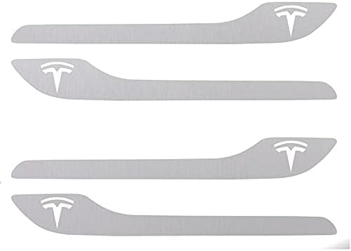 IPG Kompatibilis Modell 3 / Modell Y Kilincs Matrica Wrap Készlet Szett (4) a Tesla logót Személyre A Tesla (Csiszolt Alumínium)