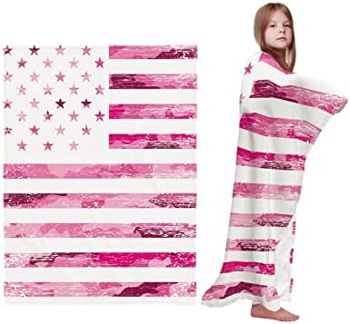 Baba Takaró Vintage Amerikai Zászló Szuper Puha, Kényelmes Takaró Kisgyermek Újszülött Óvoda Régi Retro Pink Álcázás Gyerekek