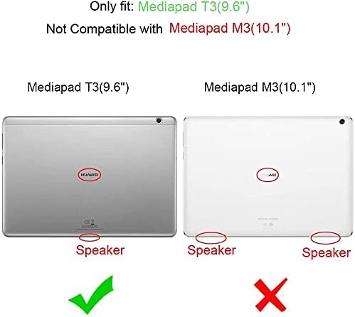 ALILANG Esetben a Huawei MediaPad T3 10 9.6 Hüvelyk 2017 (AGS-W09/AGS-L09) a Stylus, Több Betekintési Szög PU Bőr Állni Fedél