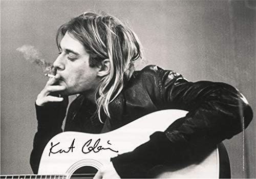 jel-egyedi Kurt Cobain & Gitár Nagy Szövet Poszter / Zászló 1100mm x 750 mm (hr)
