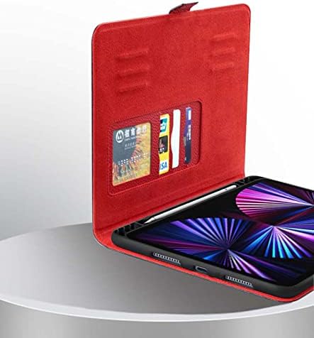 EEKUY Flip tok-Kártya Tartóját Apple Ipad Pro 12.9 Hüvelyk 2021 (5Th Gen), Bőr karcálló Folio Stand Tablet Esetében tolltartó,